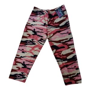 NWT pink army cargo half calf leggings size small